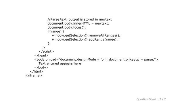 HTML : Saving a selection for later use in JS смотреть онлайн