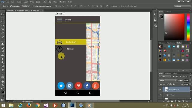 About Page Design for Android Application in Adobe Photoshop CC 2016 смотреть онлайн