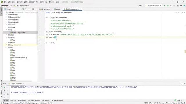 3 - Python ile MS-SQL Python'dan Tablo Oluşturma смотреть онлайн