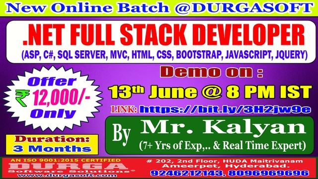 .NET FULL STACK DEVELOPER Online Training @ DURGASOFT смотреть онлайн