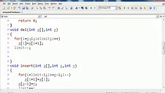 insert Delete Array Elements : C prgramming смотреть онлайн