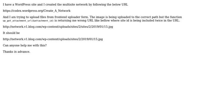 Wordpress: Issue with wp_get_attachment_url() function for multisite смотреть онлайн