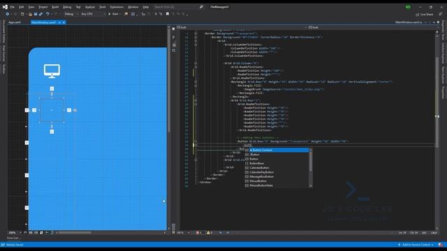 WPF C# | File Manager Dashboard UI Wpf Part - 1 (Jd's Code Lab) смотреть онлайн