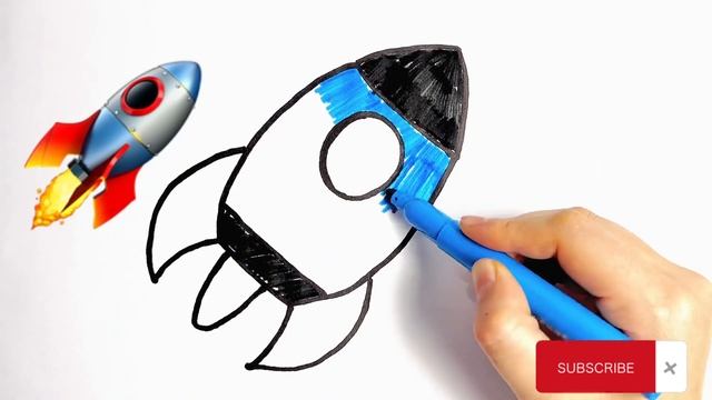 How to Draw a Rocket - EasyDrawing TutorialDrawing, Painting and Coloring for Kids & Toddlers. смотреть онлайн