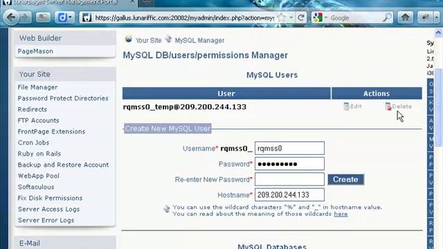 How To Create A Database and User In LunarPages Control смотреть онлайн