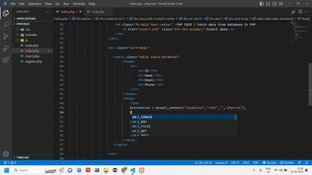 PHP CRUD PART - 2 | How to Fetch / Retrieve data from database in PHP MySQL | PHP 2023 смотреть онлайн
