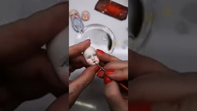 Роспись личиков Деда Мороза и Снегурочки акварелью. смотреть онлайн