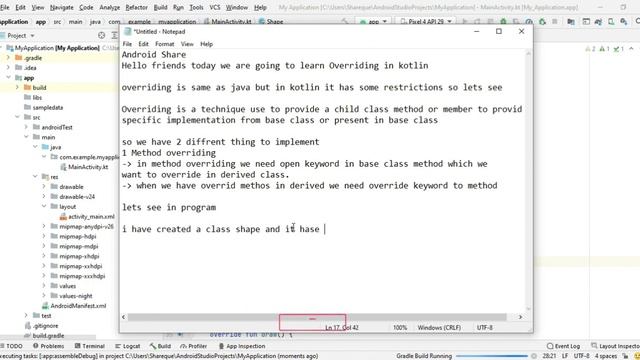 Overriding in kotlin. Restriction with val & var operator Overriding. #kotlin 14 program. смотреть онлайн