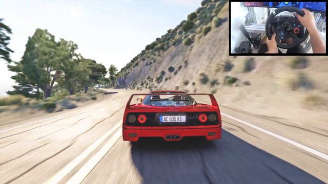 Ferrari F40 - Pacific Coast Highway - Realistic Driving 4k Graphics - Logitech G29 смотреть онлайн