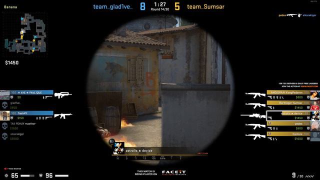 КАК ИГРАЕТ DEV1CE ПРОТИВ 5 ЛВЛОВ FACEIT смотреть онлайн