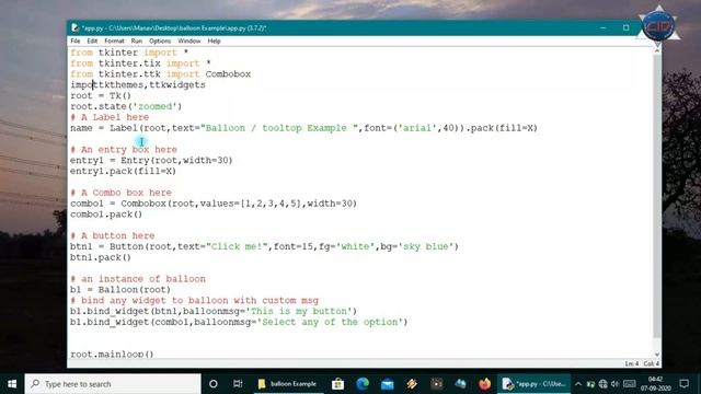 ToolTip in Tkinter || How to make balloon in tkinter || Python GUI Tutorials || CID смотреть онлайн