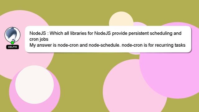 NodeJS : Which all libraries for NodeJS provide persistent scheduling and cron jobs смотреть онлайн
