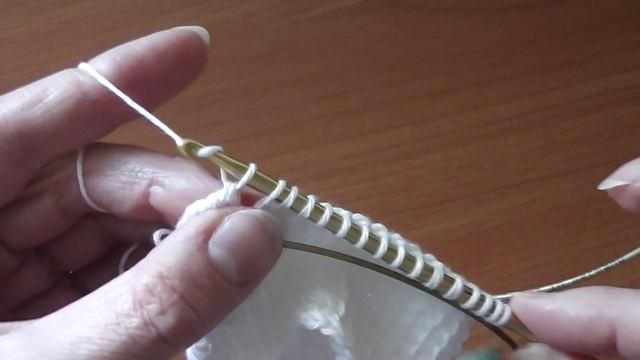 Вязание по кругу крючком на леске (1 вариант стыковки) ТУНИССКОЕ ВЯЗАНИЕ смотреть онлайн