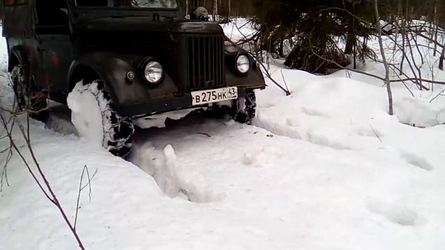 ГАЗ-69 на я-192, цепи на все колёса смотреть онлайн