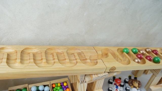 Marble Run Slide ☆ WOODEN Slope With Super Mario Bros And Friends Truck #asmr смотреть онлайн