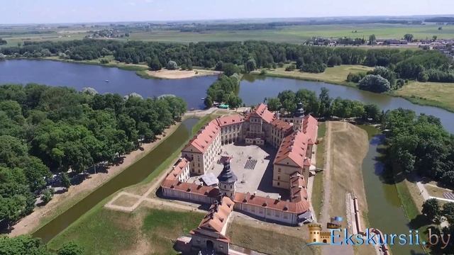 Несвижский дворец Радзивиллов - аэросъемка, Экскурсии по Беларуси смотреть онлайн