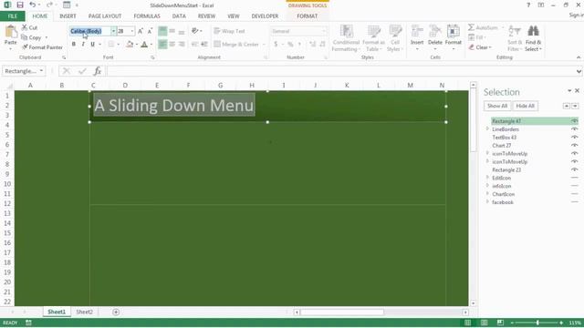 Animated slide down menu in Excel смотреть онлайн