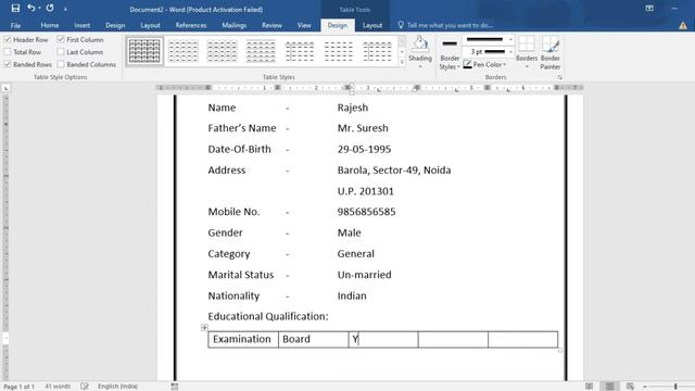 How to Create BIODATA in Microsoft Word || Resume in MS Word || by Rahul Chaudhary смотреть онлайн