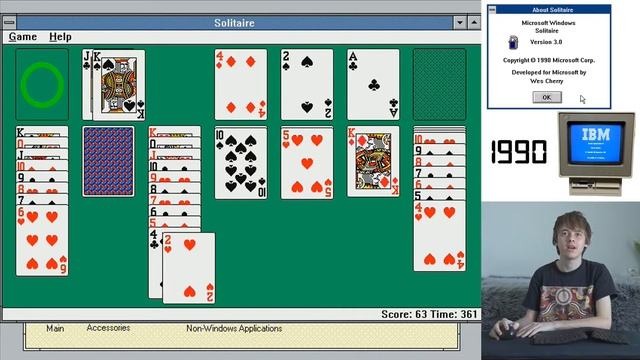 Gaming Through The Ages Phase 2 - 1990 - Solitaire - Windows 3.0 смотреть онлайн