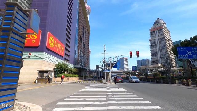 Dongchang Road Lujiazui Street Oriental Pearl Tower 4K ｜ Shanghai walk bike Pudong смотреть онлайн