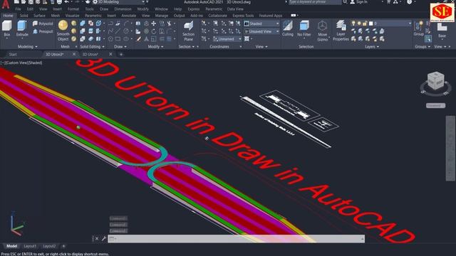 How to Create 3D U Turn in AutoCAD.|3D Modelling in Autocad| |3D Road U Turn| смотреть онлайн