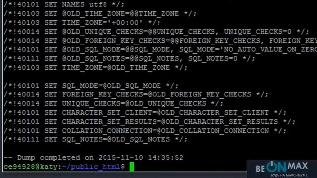 2.10 Создание и разворачивание дампа MySQL в терминале Linux смотреть онлайн