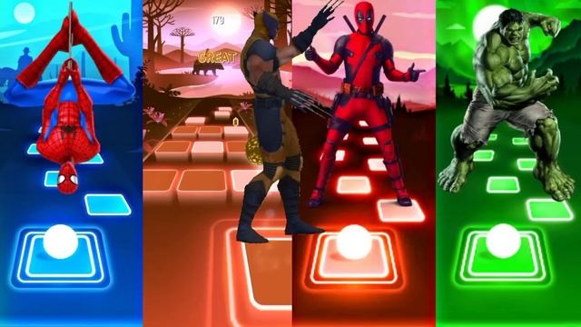 Telis Hop EDM Rush - Spiderman Vs Wolverine Vs Deadpool Vs Hulk #tileshop