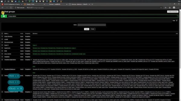 Создание host groups  в Zabbix 5.0 | ORACLE Linux 8.2