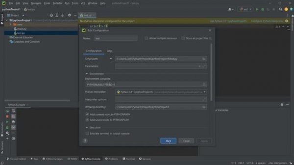 pycharm error select valid python interpreter