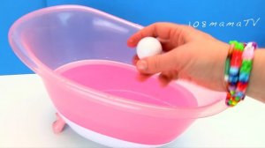 Мультики для детей Пупсик Купается в Слайме для Ванны Как Мама Мыла Куклу 108мама тв