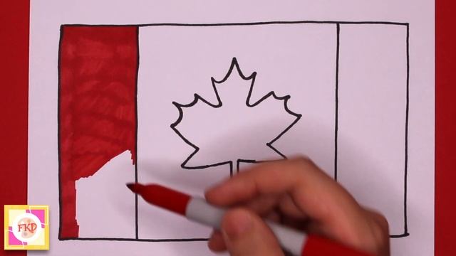 ?? HOW TO DRAW CANADA FLAG + COLORING ?? LEARN GEOGRAPHY?? DESSINER DRAPEAU CANADA + COLORIAGE ?? смотреть онлайн
