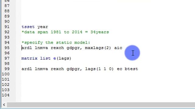(Stata13):Estimate Bounds Cointegration Test #ardl #ecm #boundstest #cointegration смотреть онлайн