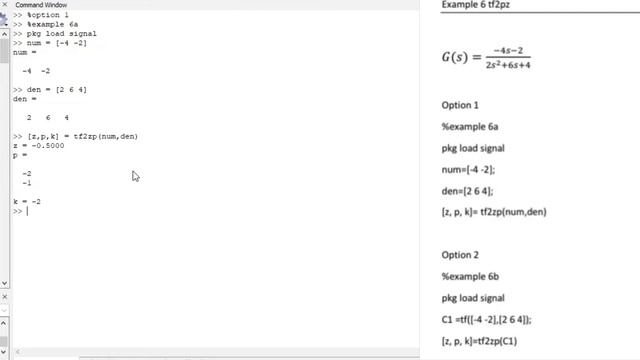 [z,p,k] = tf2zp on Octave. Transfer Function - Process Control Example 6. Step by Step Guide смотреть онлайн