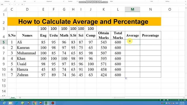 Average Formula in Excel | Average Function in Excel | Percentage formula in excel смотреть онлайн