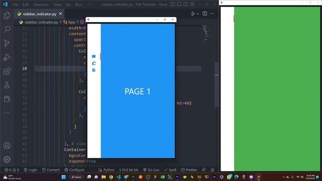 Python Flet Tutorial - How to create Sidebar with animated button indicator смотреть онлайн