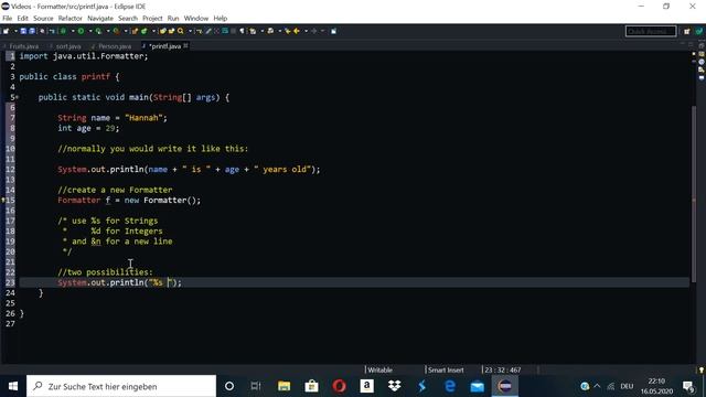 Formatter in Java with printf and format смотреть онлайн