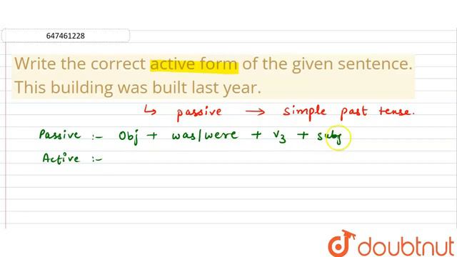 Write the correct active form of the given sentence. This building was built last year. | CLASS ... смотреть онлайн