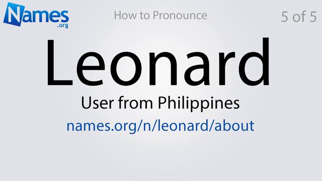How To Pronounce Leonard