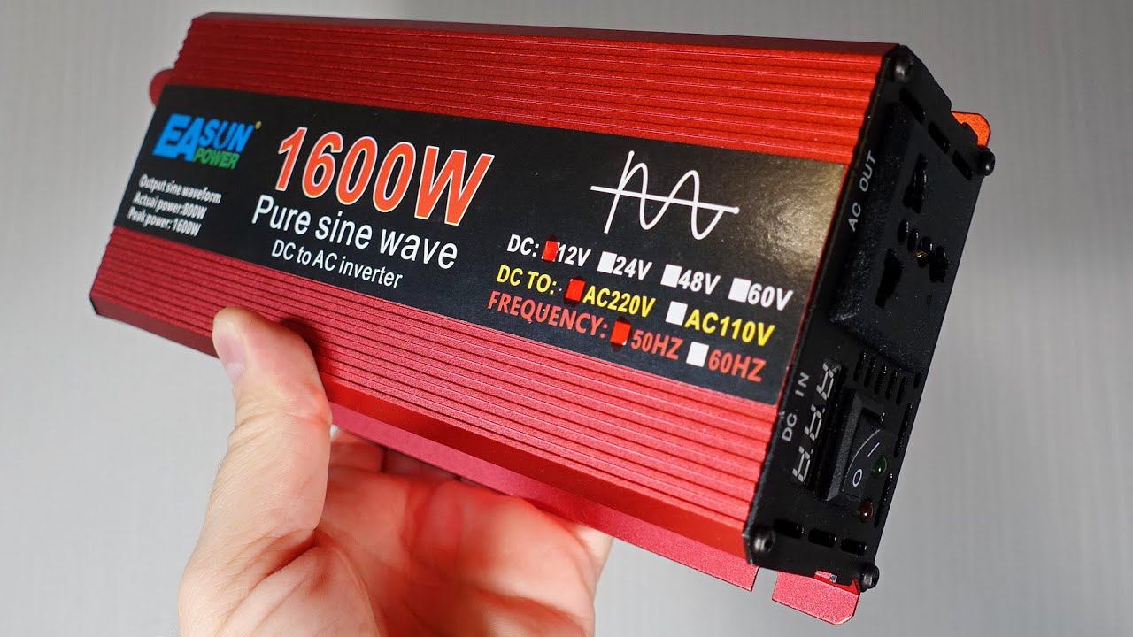 Инвертор EASUN 1600W с чистой синусоидой. Измеряю максимальную мощность и смотрю на синусоиду смотреть онлайн