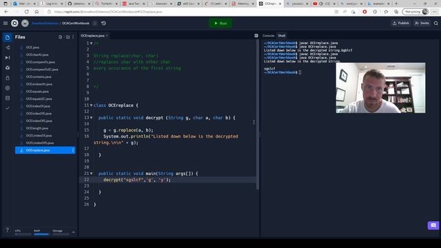 OCE Java I - String replace(char, char) смотреть онлайн