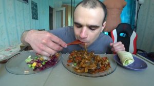 МУКБАНГ УДОН С КРЕВЕТКАМИ / ПОКЕ С КУРИЦЕЙ/ ФРЕШ РАП С АВОКАДО/ ОБЖОР/ ПП / EATING Mukbang ASMR АСМР