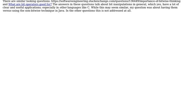 Software Engineering: In Java, why use bit hacks when non-bitwise technique it is more readable? смотреть онлайн