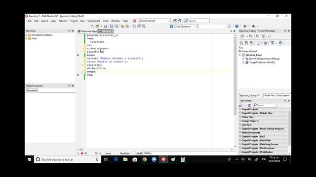 Convertir un número de decimal a binario/Pascal смотреть онлайн
