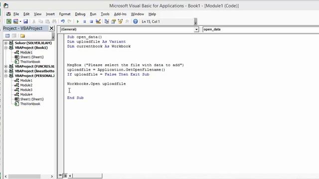 Use VBA to select a file to open to use with your VBA смотреть онлайн