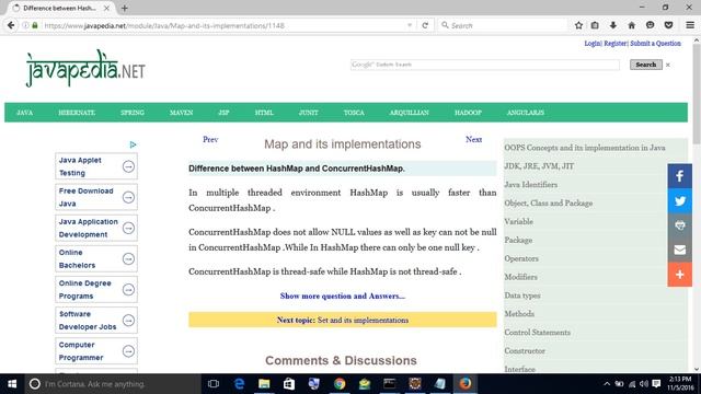 Difference between HashMap and ConcurrentHashMap.
| javapedia.net смотреть онлайн