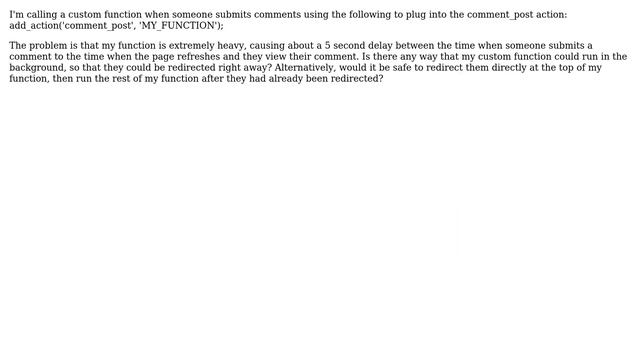 Wordpress: comment_post callback function: how to run it in the background. смотреть онлайн