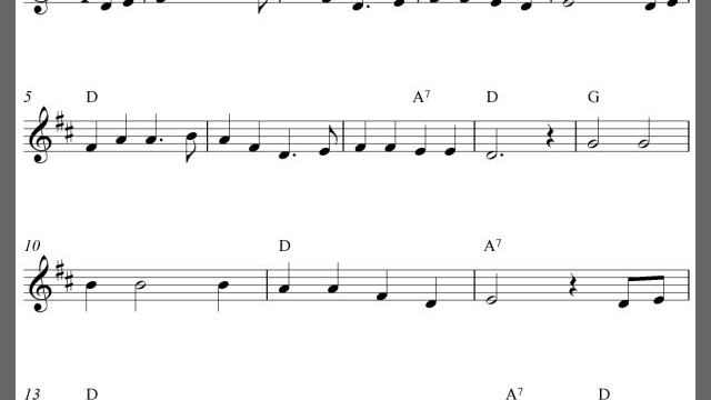 Oh! Susanna, Easy Violin Sheet Music Score