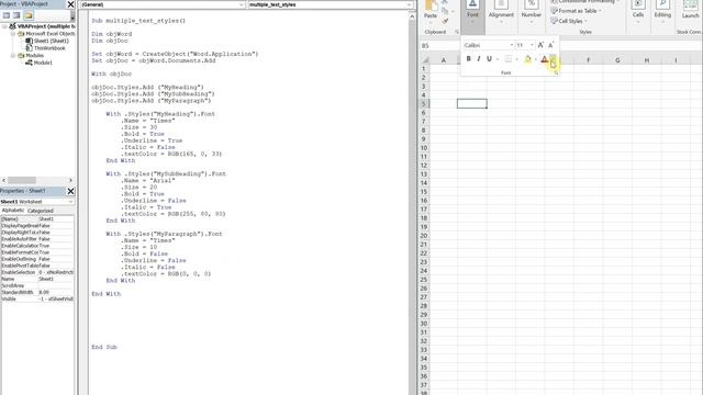 Excel VBA Macro: Create Word Doc & Have Mutliple Text Styles (in the Same File) Heading & SubHeadin смотреть онлайн