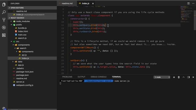 Making a search field with React and Node смотреть онлайн