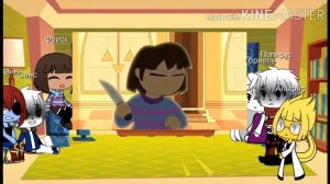 Реакция персонажей Undertale на видео "Сильнее чем ты версия Санса*